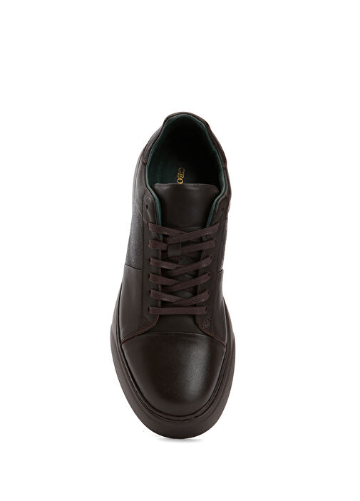 Kahverengi Kadın Deri Sneaker - Görsel 5