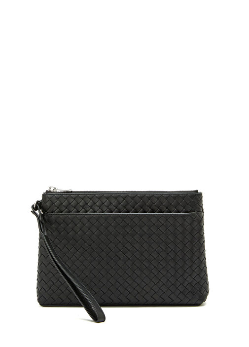 Bottega Veneta Siyah Erkek Intrecciato Piccolo Prism Siyah Deri El