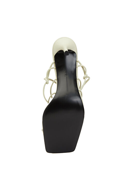 Krem Kadın Deri Sandalet - Görsel 6