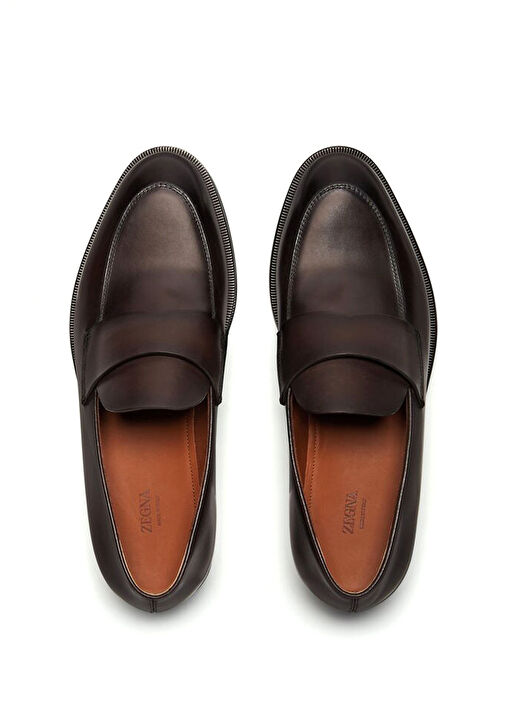 Kahverengi Erkek Deri Loafer - Görsel 5