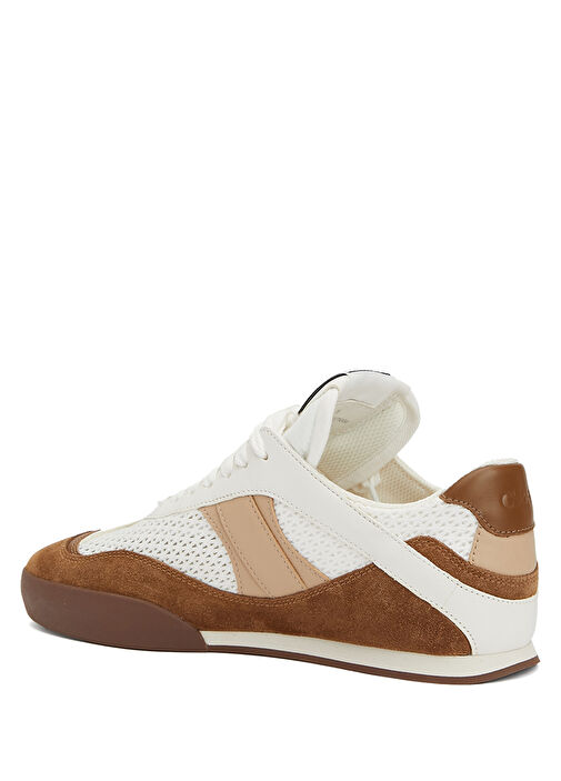 Kick Beyaz Kahverengi Kadın Deri Sneaker - Görsel 4