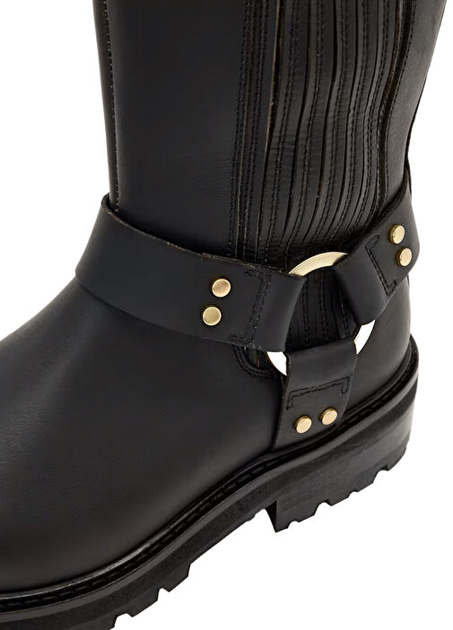 Maddie Siyah Kadın Deri Çizme - Görsel 5