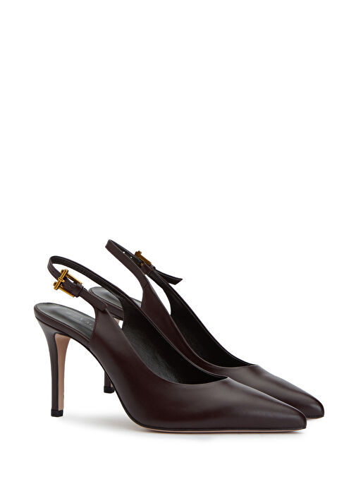 Beymen Collection Beymen Collection Essential Koyu Kahverengi Deri Topuklu Ayakkabı Basketbol Ayakkabıları | Beymen Koyu Kahverengi - 3. görsel