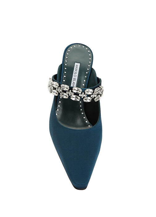 Mavi Taşlı Topuklu Terlik - Görsel 5