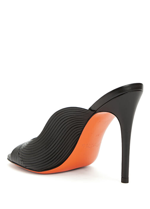 Siyah Kadın Deri Terlik - Görsel 4