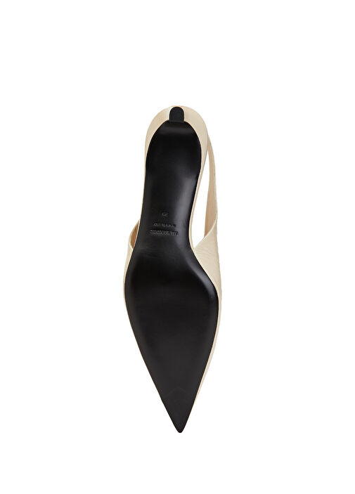 Jil Sander Ekru Jil Sander Deri Kadın Sandalet