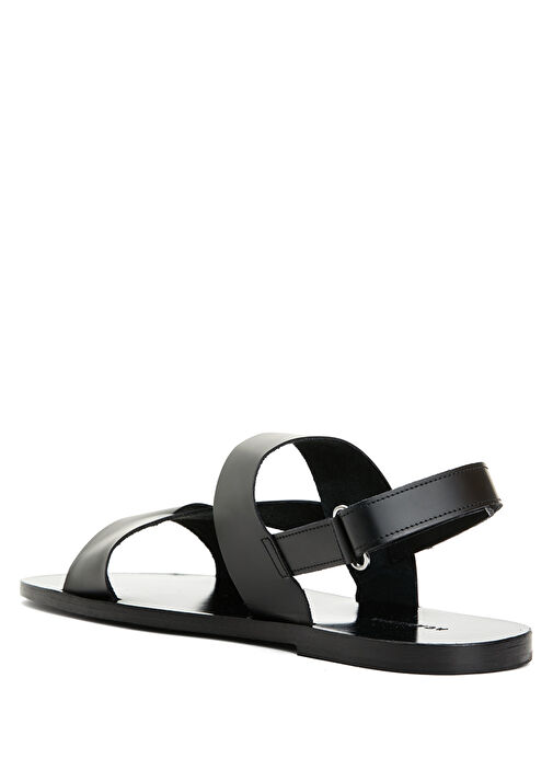 Siyah Erkek Deri Sandalet - Görsel 4