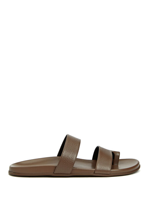 Kahverengi Kadın Deri Terlik - Görsel 2