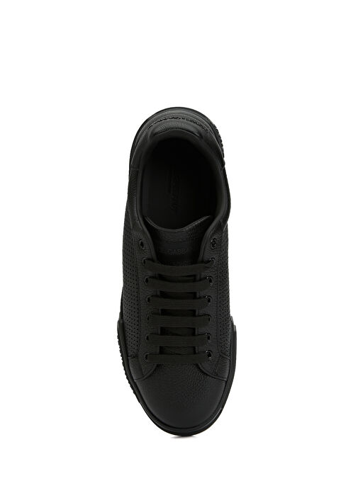 Siyah Erkek Deri Sneaker - Görsel 5