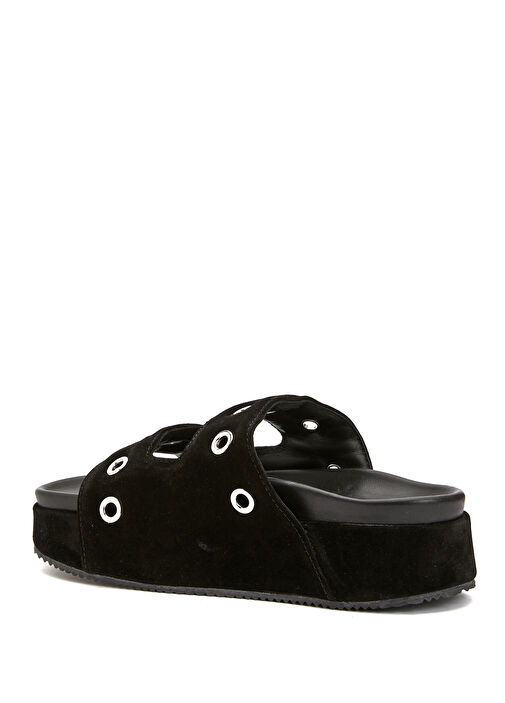 Siyah Kadın Deri Terlik - Görsel 4