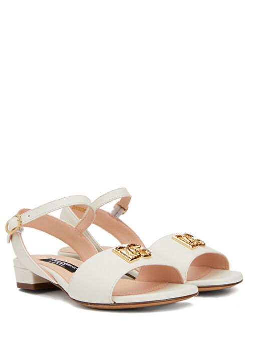 Krem Kız Çocuk Deri Sandalet - Görsel 3