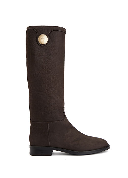 Koyu Kahverengi Kadın Deri Çizme - Görsel 2