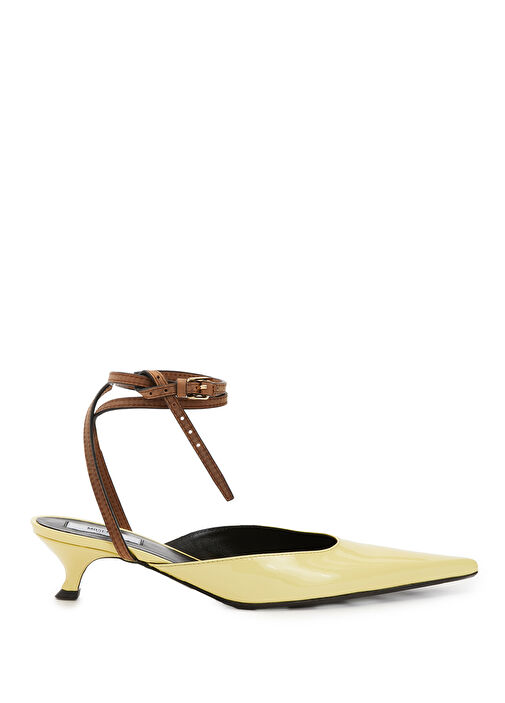 Milano Sarı Deri Topuklu Ayakkabı - Görsel 2