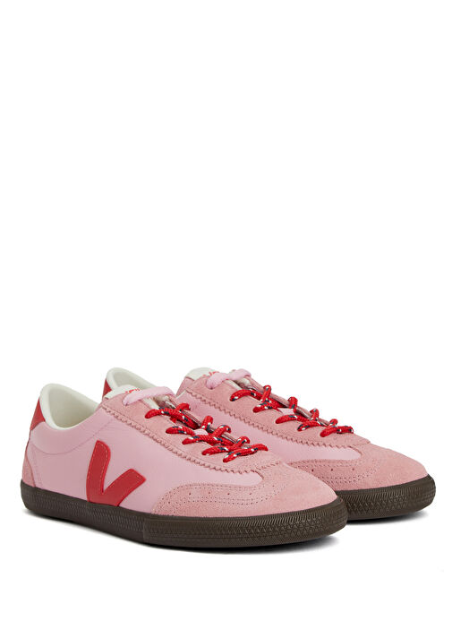 Volley O.T. Kırmızı Pembe Kadın Deri Sneaker - Görsel 3