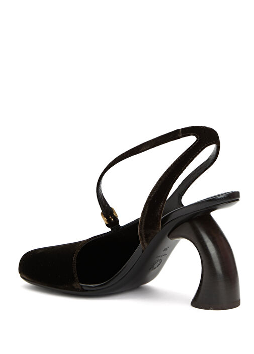 Koyu Kahverengi Topuklu Ayakkabı - Görsel 4