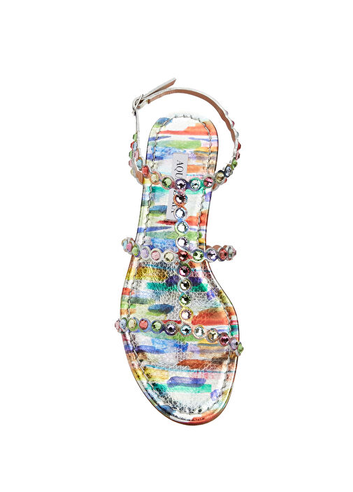 Tequila Çok Renkli Kadın Deri Sandalet - Görsel 5