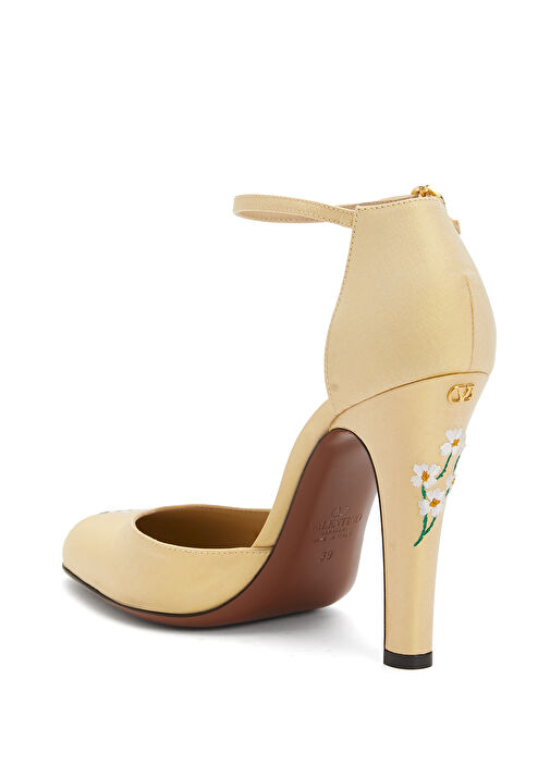 Hi Dolly Açık Sarı İpek Topuklu Ayakkabı - Görsel 4