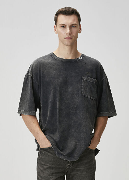 Maison Mihara Yasuhiro - Siyah Yıpratmalı T-shirt - Siyah