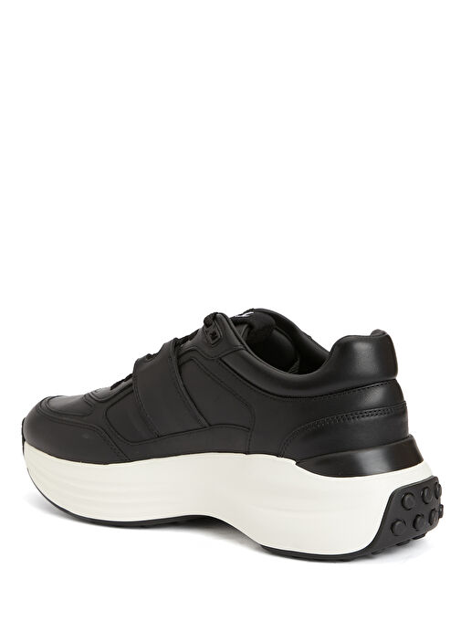Siyah Kadın Deri Sneaker - Görsel 4