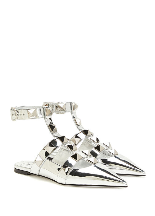 Rockstud Silver Kadın Deri Babet - Görsel 3