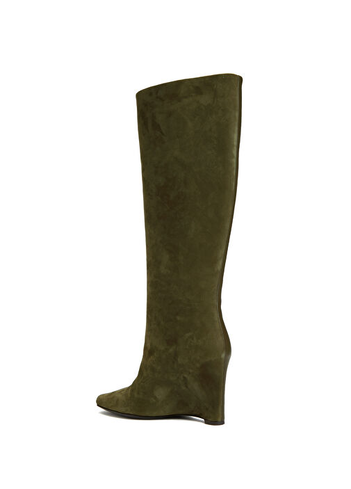 Haki Nubuk Deri Çizme - Görsel 4