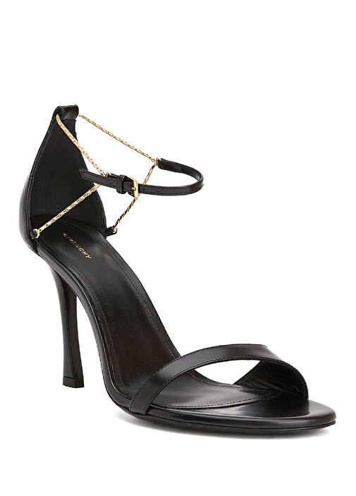 4G Liquid Siyah Kadın Deri Sandalet - Görsel 3