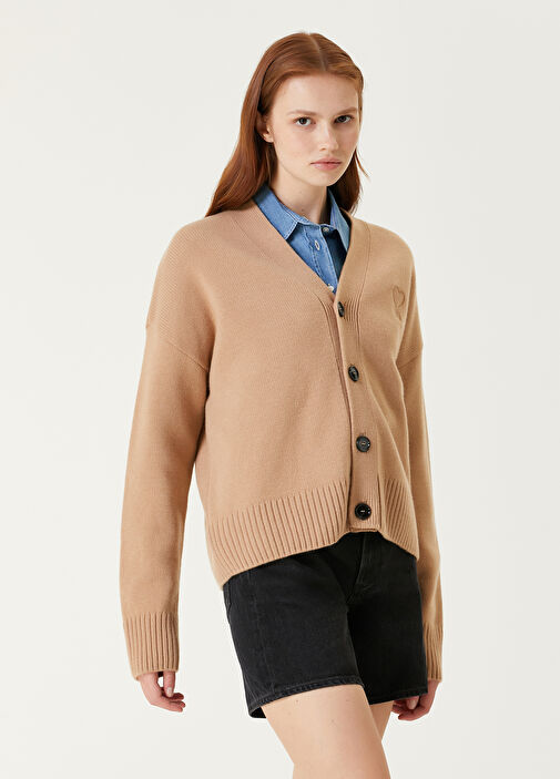 Camel wool cardigan hotsell