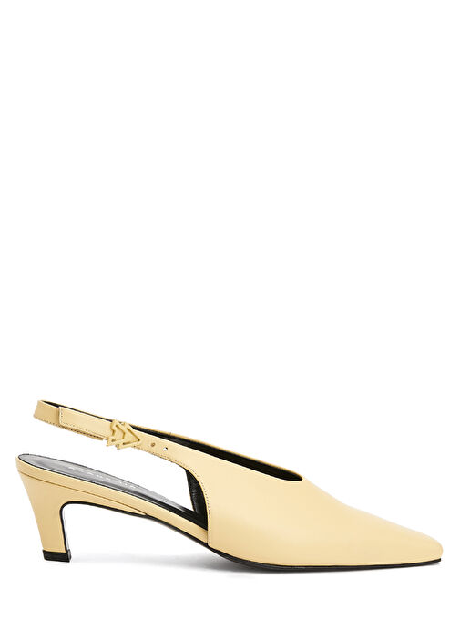 Sarı Deri Topuklu Ayakkabı - Görsel 2