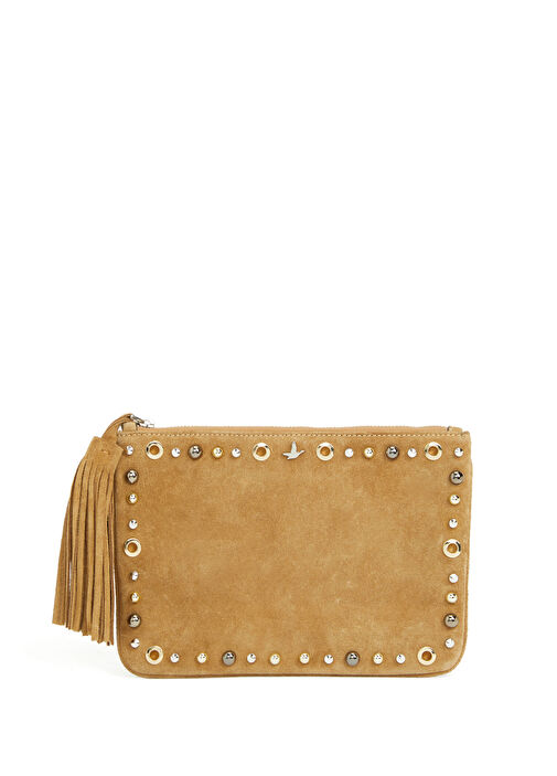 Camel Troklu Kadın Deri El Portföyü