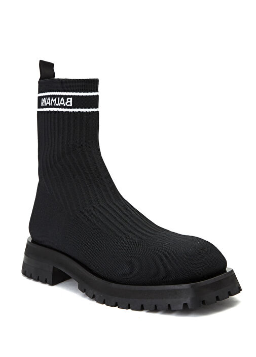 Siyah Logolu Çorap Formlu Erkek Bot - Görsel 3