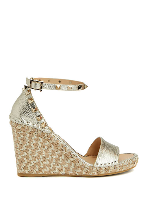 Rockstud Gold Kadın Deri Espadril - Görsel 3