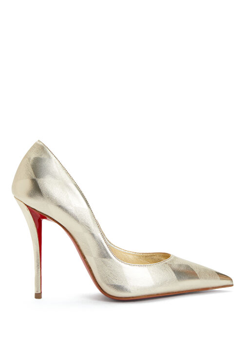 Miss Gold Desenli Deri Stiletto - Görsel 2