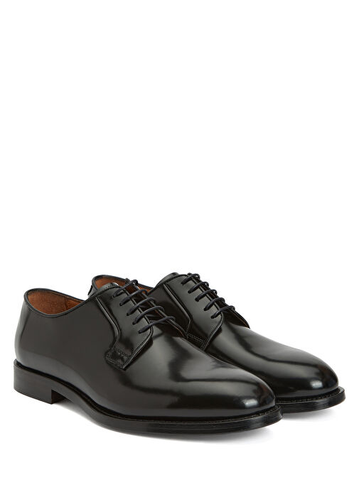 Siyah Dolgun Burunlu Erkek Deri Ayakkabı - Görsel 3