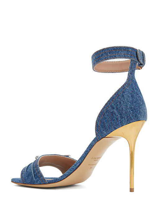 Safety Pin Mavi Kadın Denim Sandalet - Görsel 4