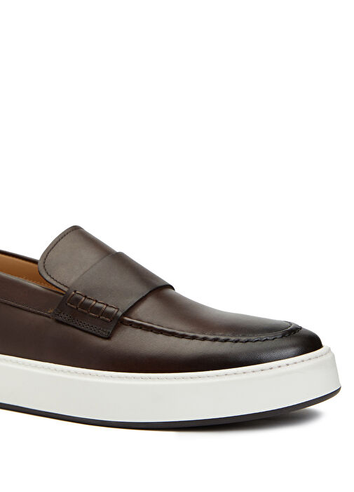 Kahverengi Erkek Deri Loafer - Görsel 7