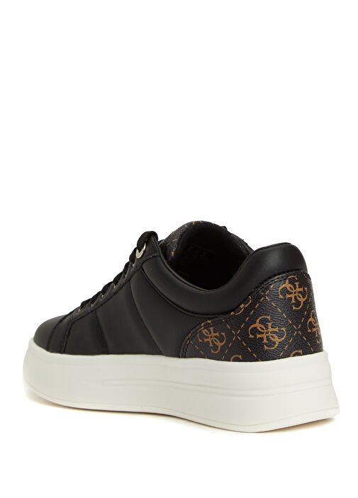 Welli Siyah Kahve Kadın Deri Sneaker - Görsel 4