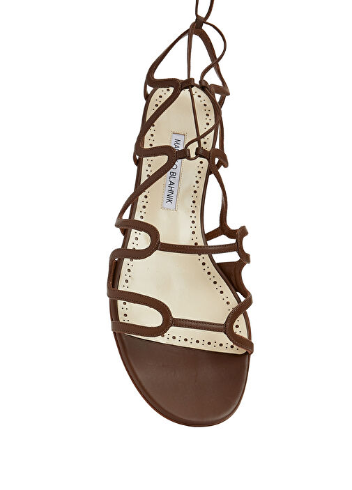 Fawda Kahverengi Kadın Deri Sandalet - Görsel 5