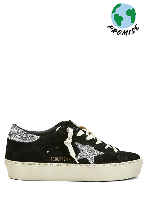 Hi Star Siyah Silver Kadın Deri Sneaker - Görsel 2