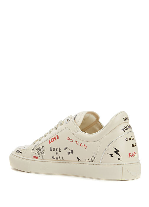 Fly On Beyaz Silver Kadın Deri Sneaker - Görsel 4