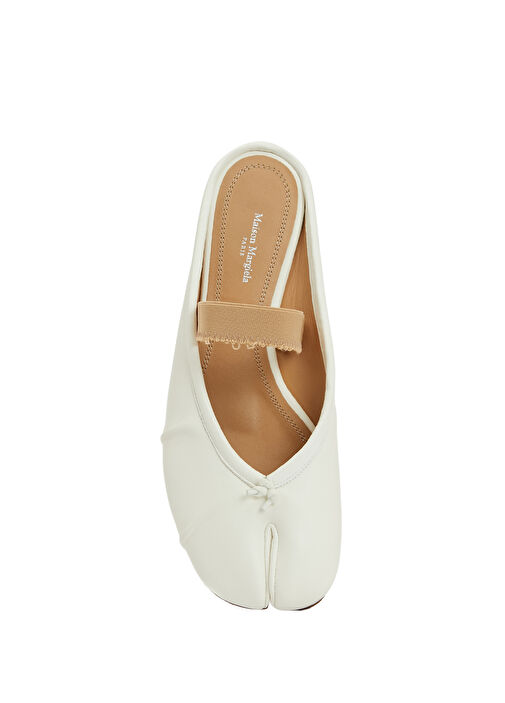 Tabi Beyaz Deri Babet - Görsel 5