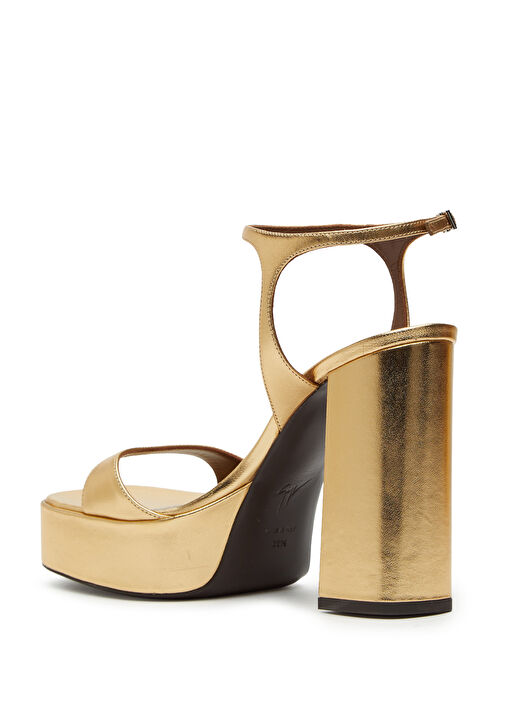 Biarritz Gold Deri Topuklu Sandalet - Görsel 4