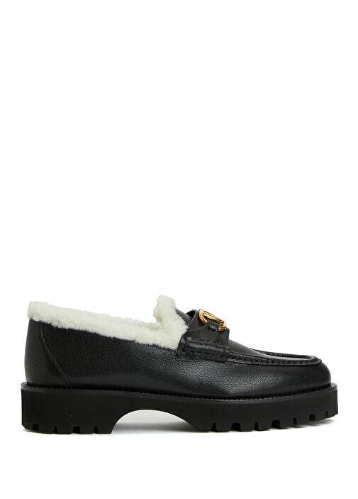 VLogo Siyah Kadın Deri Loafer - Görsel 2
