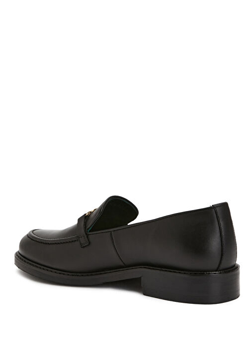 Siyah Tokalı Kadın Deri Loafer - Görsel 4