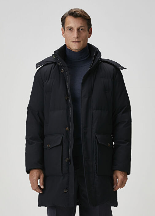 BLACK 2WAY PARKA定価8500円 Regular Fit Normal Kesim Kapüşonlu Siyah Parka Ceket L232220001