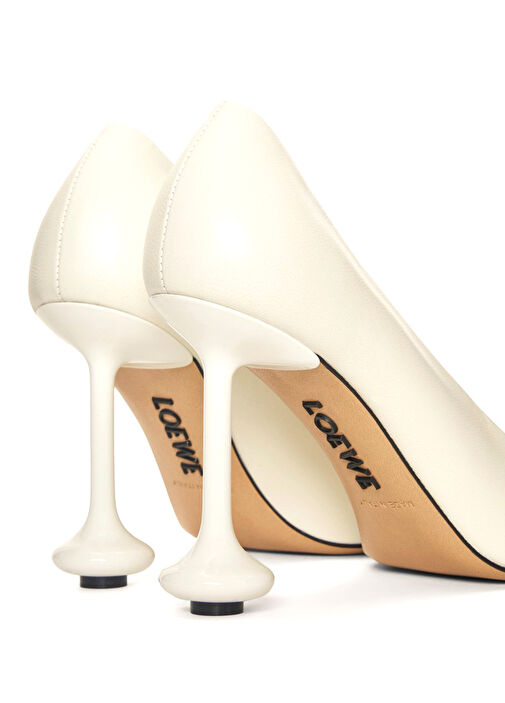 Toy Beyaz Deri Topuklu Ayakkabı - Görsel 5