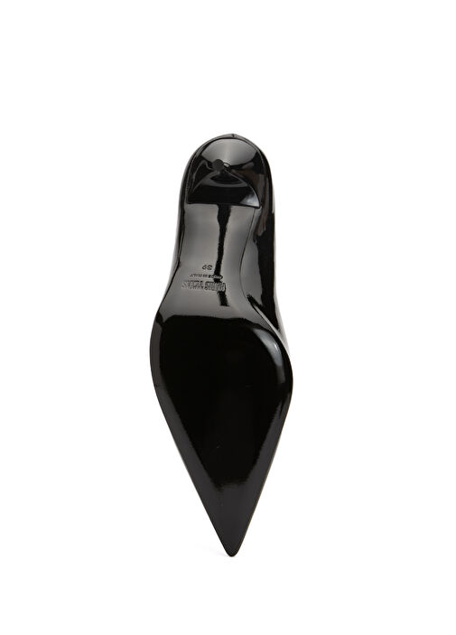 Siyah Deri Topuklu Ayakkabı - Görsel 6