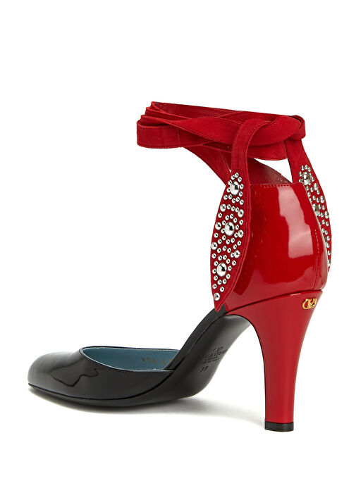 Foliefoliage Siyah Deri Topuklu Ayakkabı - Görsel 4