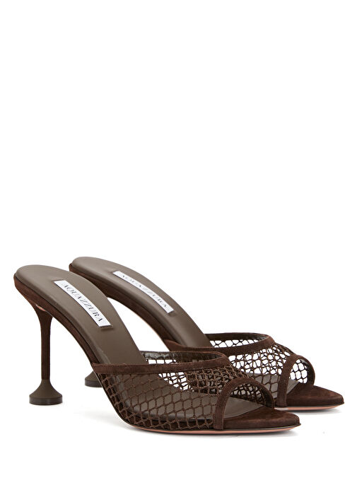 Bisous Koyu Kahverengi Kadın Süet Terlik - Görsel 3