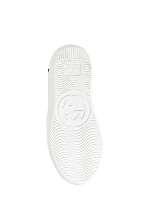 Beyaz Logolu Unisex Çocuk Deri Sneaker - Görsel 6