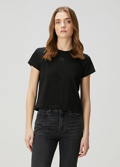 T by Alexander Wang Siyah Kadın Siyah Logolu T-shirt 1668258 | Beymen